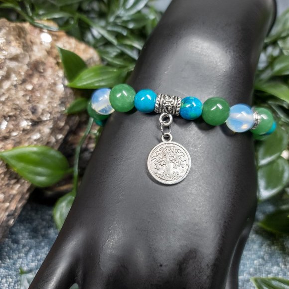 Hand Crafted Jewelry - Aventurine and Opalite Bracelet by Ulara Moon